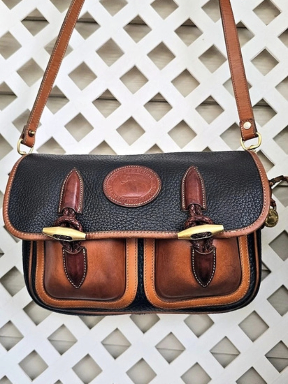 Vintage Dooney & Bourke Double Pocket Outback Bag